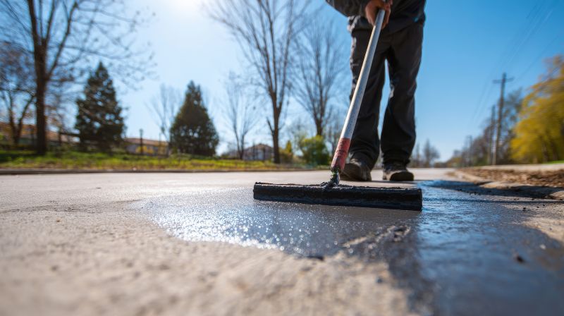 Local Asphalt Driveway Sealing pros at work